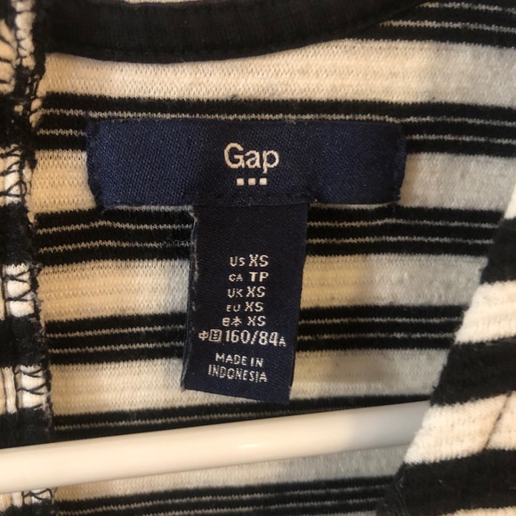Gap Black & White Striped Tank w Zipper Back - Picture 3 of 3